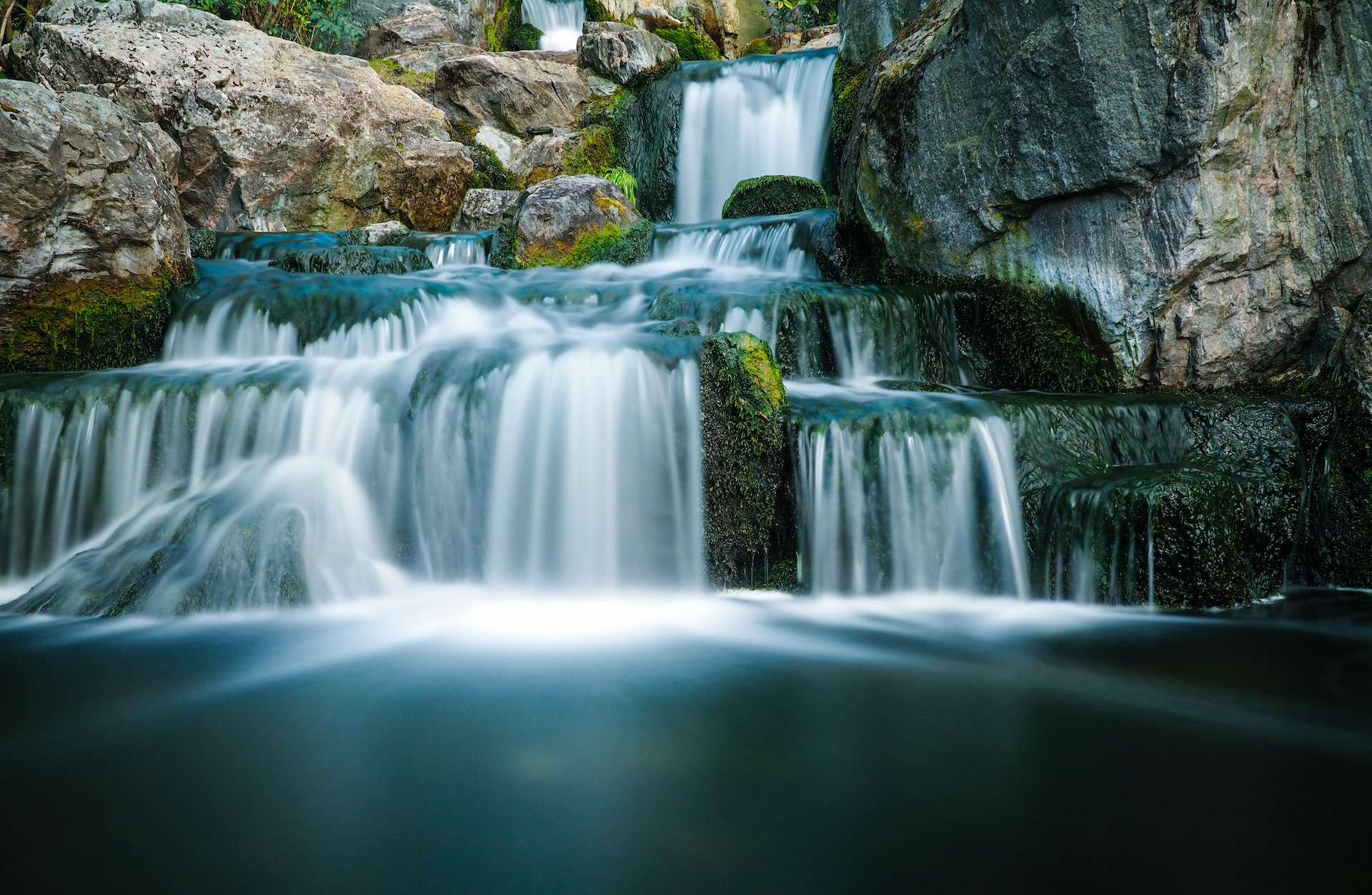 A waterfall